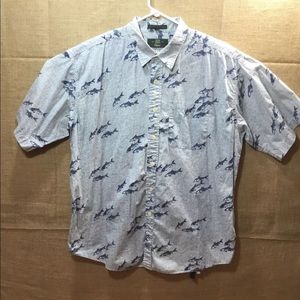 Orvis Short Sleeve Button Up Shirt XL Bone Fish